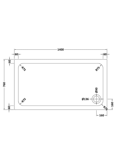Shower Stone Tray Size
