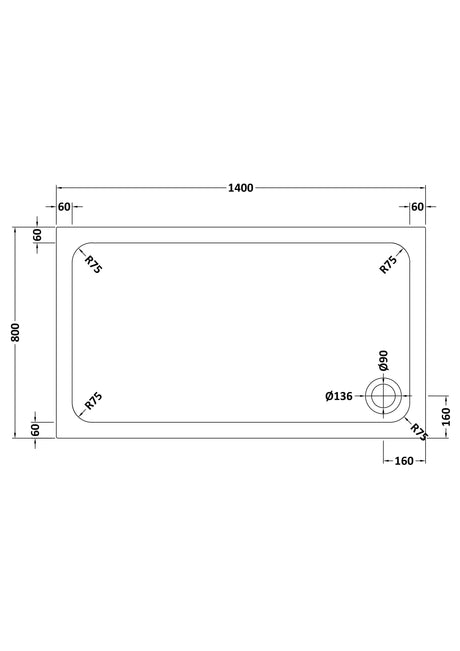 Shower Stone Tray Size