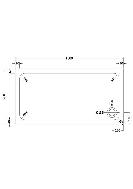 Shower Stone Tray Size