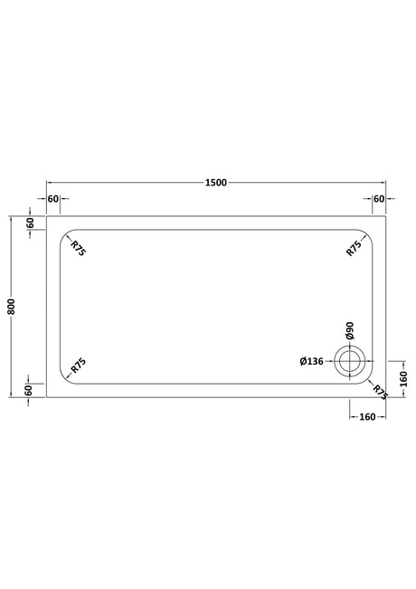 Shower Stone Tray Size