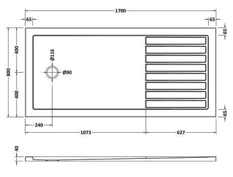 Shower Stone Tray Size