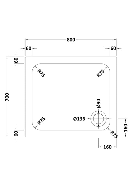 Shower Stone Tray Size