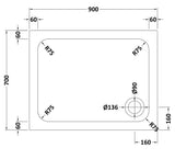 Shower Stone Tray Size