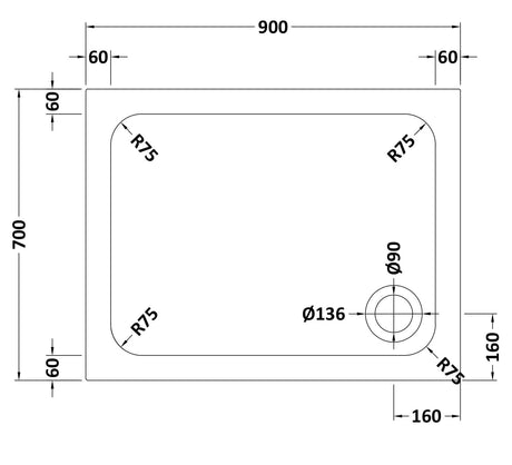 Shower Stone Tray Size