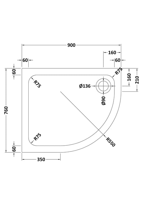 Shower Stone Tray Size