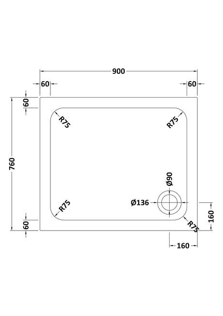 Shower Stone Tray Size