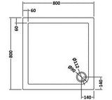 Modern Splash  800 x 800mm Slate Grey Slimline Square Shower Tray