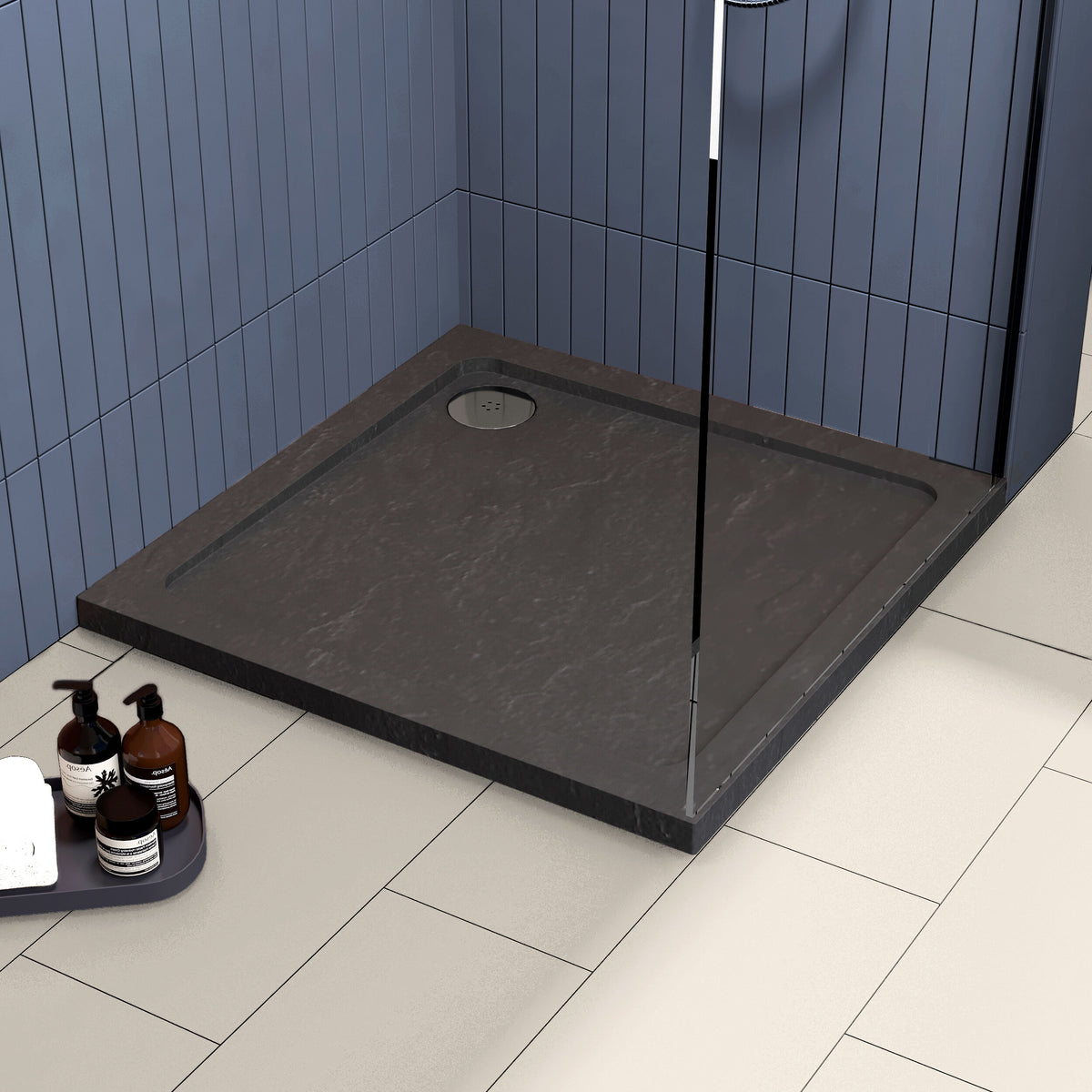 800 x 800mm Slate Grey Slimline Square Shower Tray