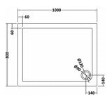 1000 x 800mm Slate Grey Slimline  Rectangular Shower Tray