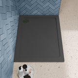 1000 x 800mm Slate Grey Slimline  Rectangular Shower Tray