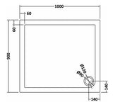 1000 x 900mm Slate Grey Slimline  Rectangular Shower Tray