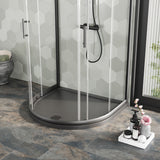 1050 x 950mm Slate Gray Slimline D Shape Shower Tray
