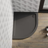 900 x 760mm Slate Grey Slimline Left Hand Offset Quadrant Shower Tray
