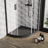 900 x 760mm Slate Grey Slimline Left Hand Offset Quadrant Shower Tray