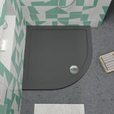900mm Slate Grey Slimline Quadrant Shower Tray