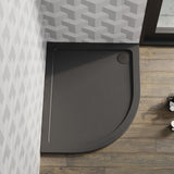 1000 x 800mm Slate Grey Slimline Left Hand Offset Quadrant Shower Tray