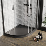 1000 x 800mm Slate Grey Slimline Left Hand Offset Quadrant Shower Tray