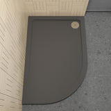 1200 x 800mm Slate Grey Slimline Left Hand Offset Quadrant Shower Tray
