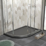 1200 x 800mm Slate Grey Slimline Right Hand Offset Quadrant Shower Tray