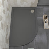 1200 x 800mm Slate Grey Slimline Right Hand Offset Quadrant Shower Tray