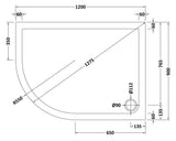 Modern Splash  1200 x 900mm Slate Grey Slimline Left Hand Offset Quadrant Shower Tray