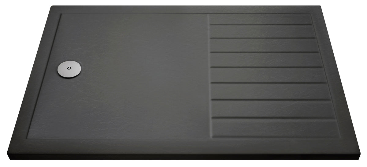 1600 x 800mm Slate Grey Slimline Rectangular Walk In Shower Tray