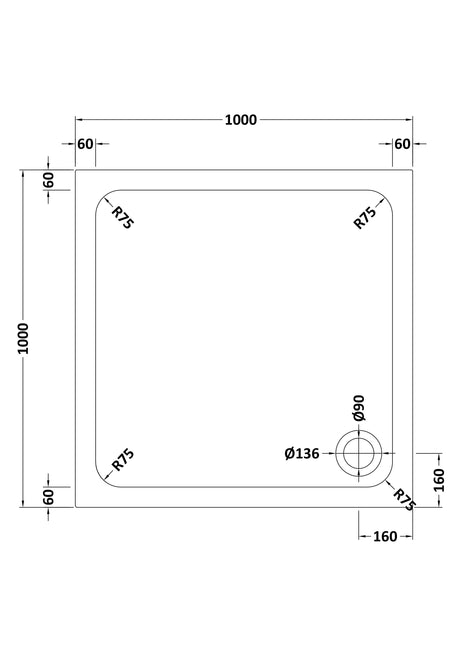 Shower Stone Tray Size
