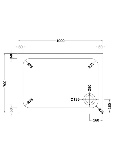 Shower Stone Tray Size
