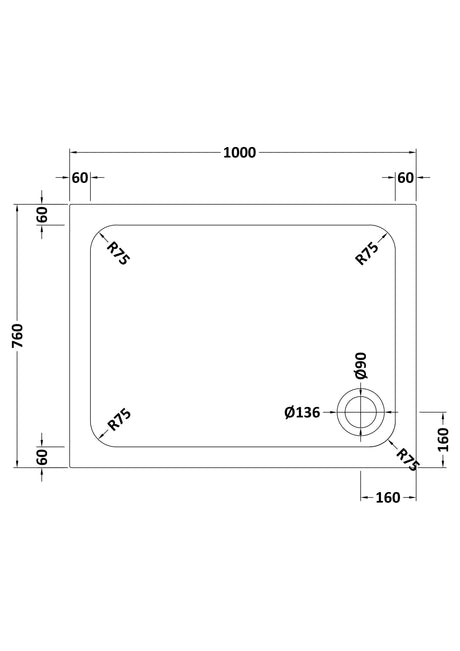Shower Stone Tray Size