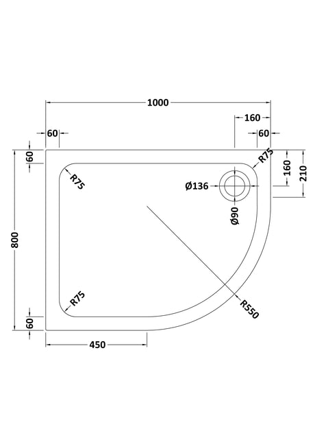 Shower Stone Tray Size