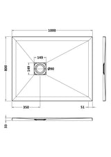 Shower Stone Tray Size