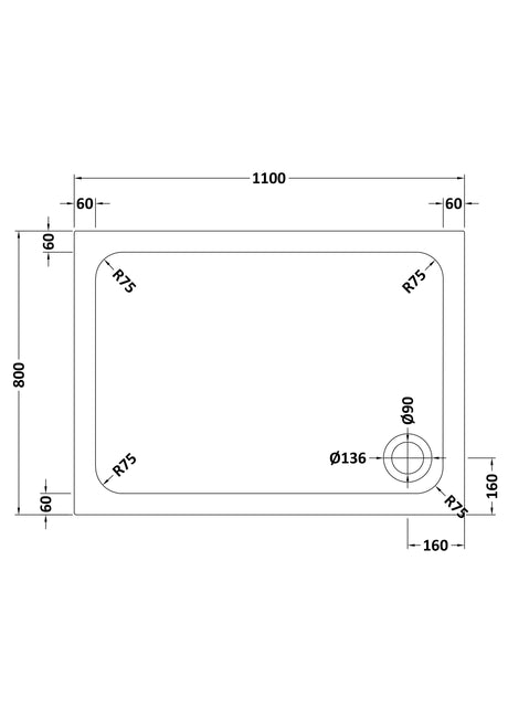 Shower Stone Tray Size