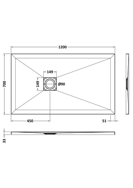Shower Stone Tray Size