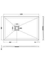 Shower Stone Tray Size