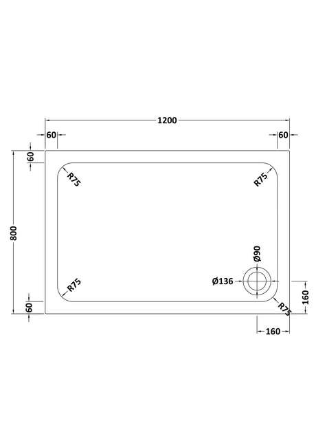 Shower Stone Tray Size