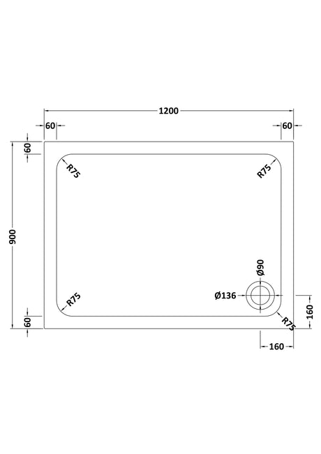 Shower Stone Tray Size