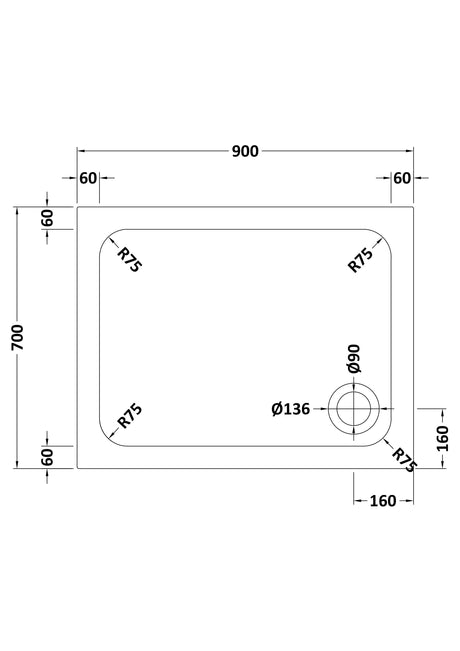 Shower Stone Tray Size