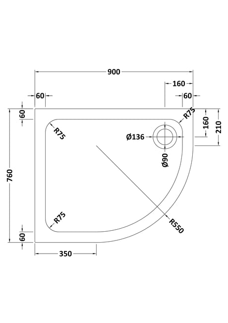 Shower Stone Tray Size