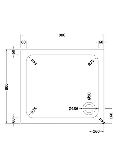 Shower Stone Tray Size