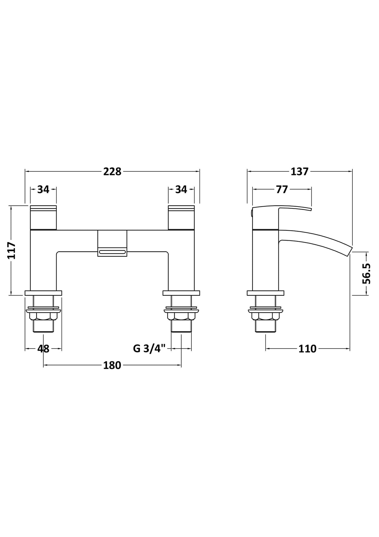 Modern Splash choice Vibe Matt Black Bath Filler