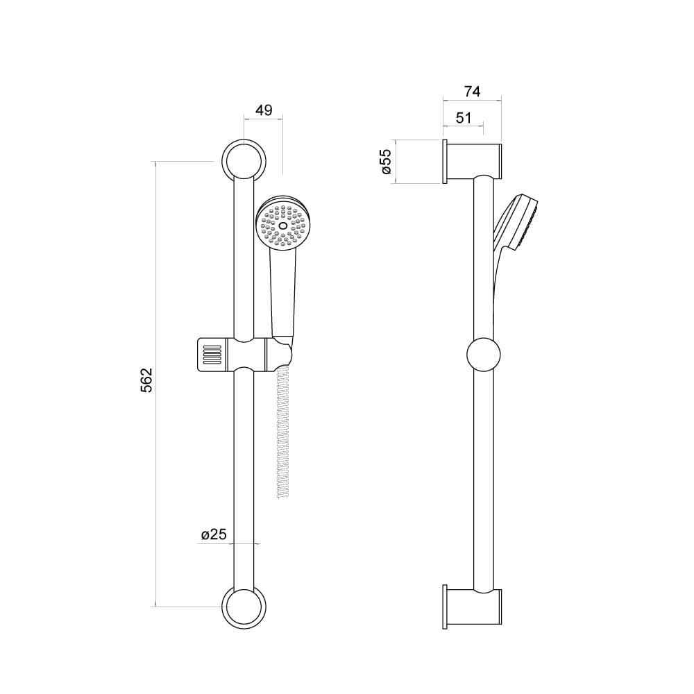 Modern Splash Chrome Slide Rail Set