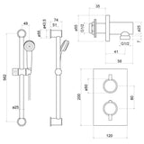 Modern Splash Chrome Concealed Thermostatic Shower Set