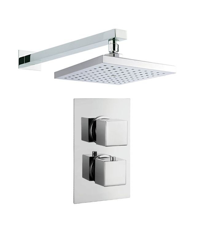 Modern Splash   Chrome Concealed Thermostatic Shower Set