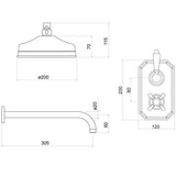 Modern Splash Chrome Traditional Concealed Thermostatic Shower Set
