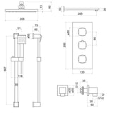 Modern Splash  Black Concealed Thermostatic Shower Set