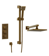 Modern Splash Brushed Brass Concealed Thermostatic Shower Set