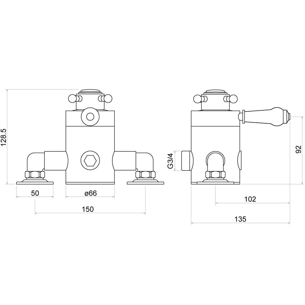 Trisen Ashton Traditional Exposed Thermostatic Shower Valve