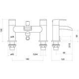 Trisen Merion Chrome Lever Bath Shower Mixer & Kit