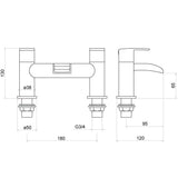 Trisen Merion Chrome Lever Bath Filler