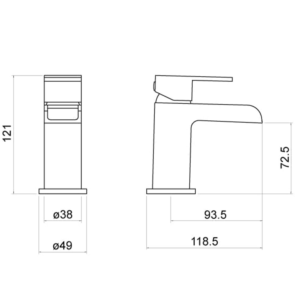 Trisen Warley Chrome Mini Single Lever Mono Basin Mixer